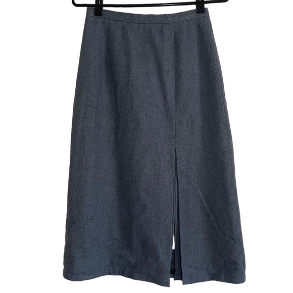 Vintage Pierre Balmain Cashmere Blend Midi A-Line Gray Skirt Size Small - Picture 1 of 9